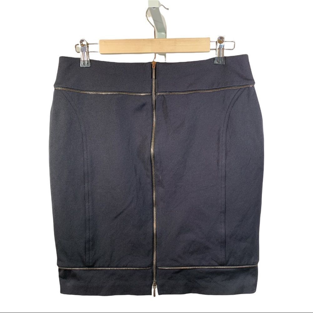 HELIOS & LUNA Women’s Exposed Zip Detail Pencil Skirt Black Size 8